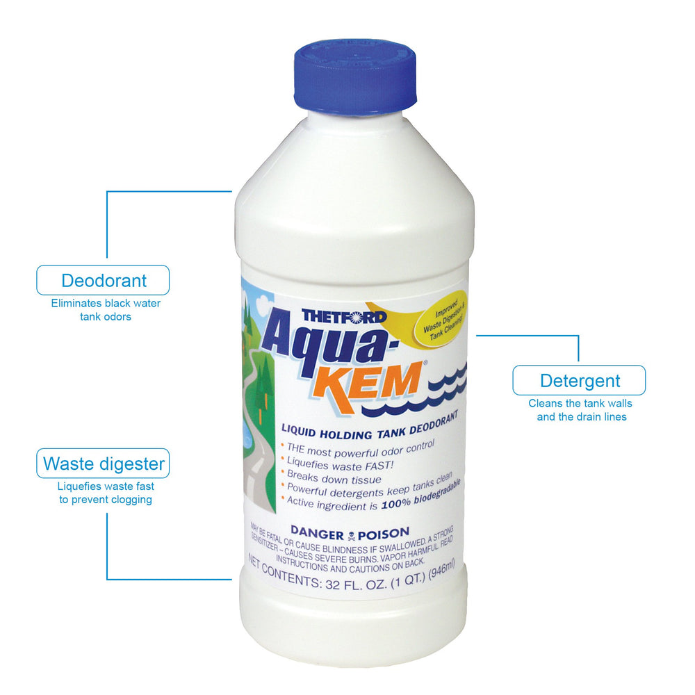Thetford Aqua-KEM Original holding-tank deodorizer reduces odors in all weather