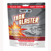 Thetford Tank Blaster packaging with 4 x 1.6 oz packets for RV waste tanks.