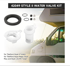 Thetford water valve Style II Kit Aqua packaged for easy storage
