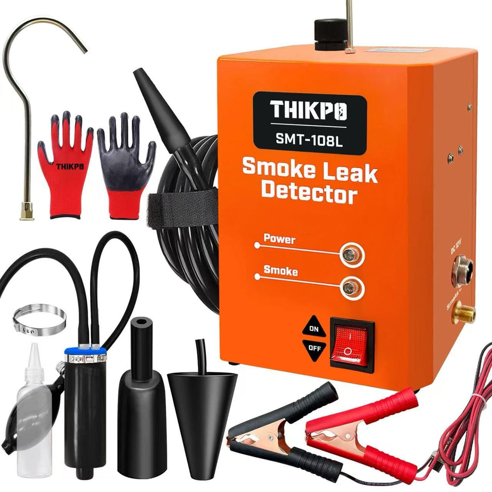 THIKPO automotive smoke machine with built-in air pump for fast leak testing on vehicles.