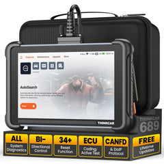 ThinkScan 689 front view, portable diagnostic tool for on-the-go vehicle checks.