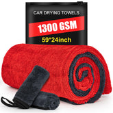 ThinkLearn car-drying towel main body shows large 59x24 size for quick, streak-free drying.