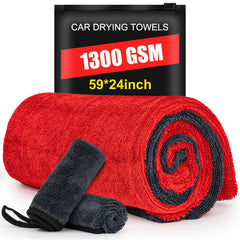ThinkLearn car-drying towel main body shows large 59x24 size for quick, streak-free drying.