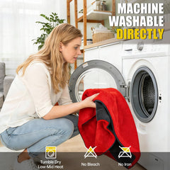 ThinkLearn red pack towels emphasize brand and durable, color-fast performance.