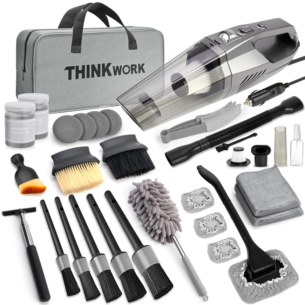 THINKWORK car cleaning kit vacuum with high power suction for deep dirt removal