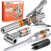 THINKWORK grease gun coupler with double handle improves grip and control during lubrication