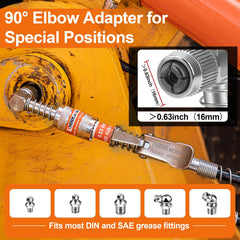 THINKWORK nickel-plated alloy steel adapter provides durable, corrosion-resistant greasing interface