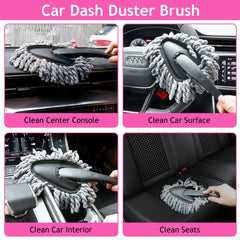 ThinkWORK Pink Car Duster interior kit car window brush cleans windshield efficiently