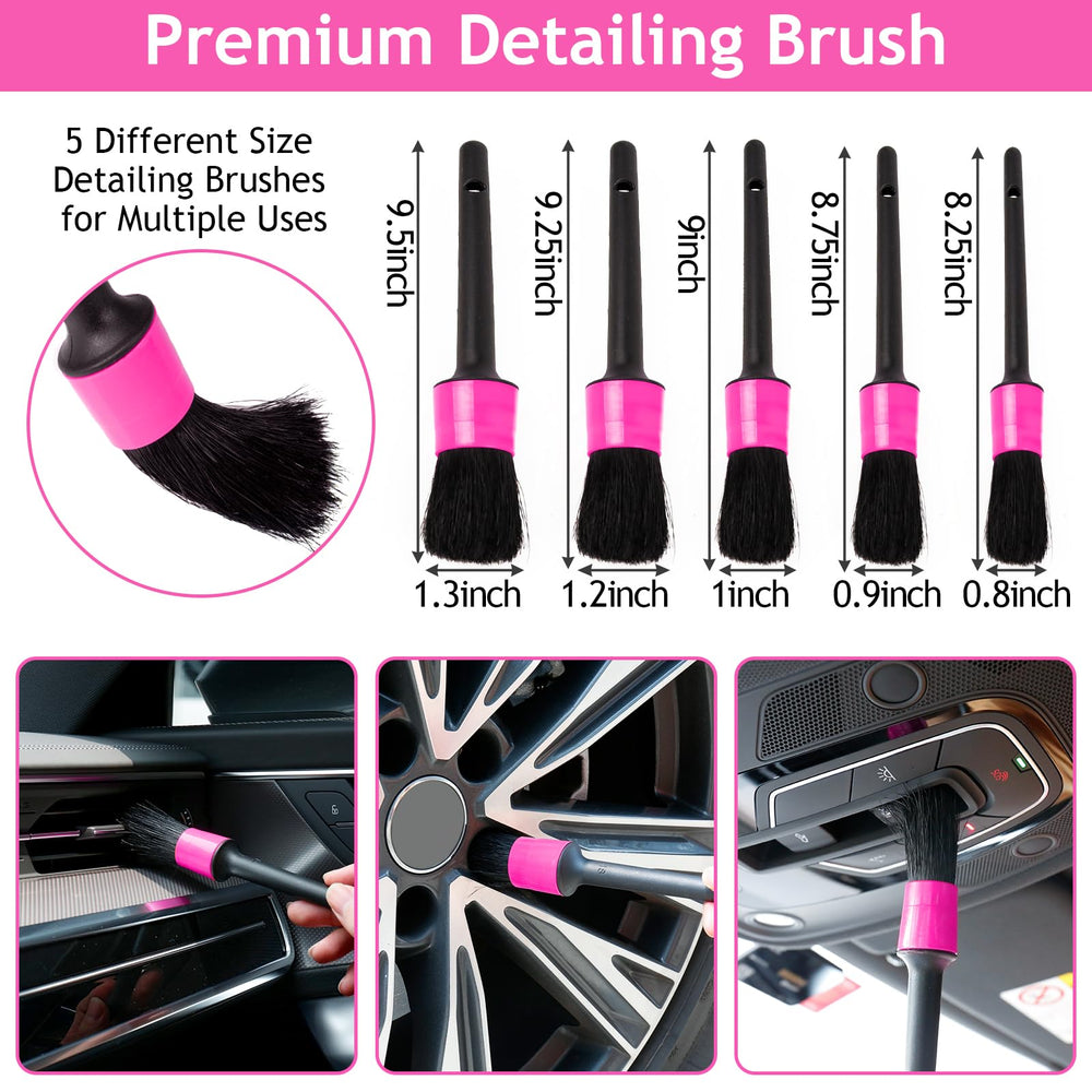 ThinkWORK Pink Car Duster interior kit cleaning gels prevent leaks during storage