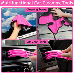 ThinkWORK Pink Car Duster interior kit cleaning towel delivers quick wipe-downs