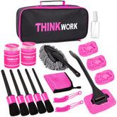 ThinkWORK Pink Car Duster interior kit detail brushes reach tight gaps with soft precision