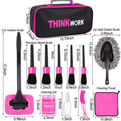 ThinkWORK Pink Car Duster interior kit duster brush removes dust from surfaces