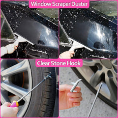 THINKWORK Pink wheel and tire brush cleans rims safely