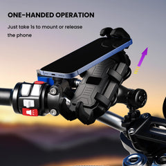 Thlevel one-handed setup allows quick mounting on the go.