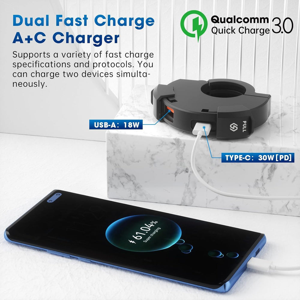 Thlevel SAE-to-USB harness enables direct battery connection for easy installation