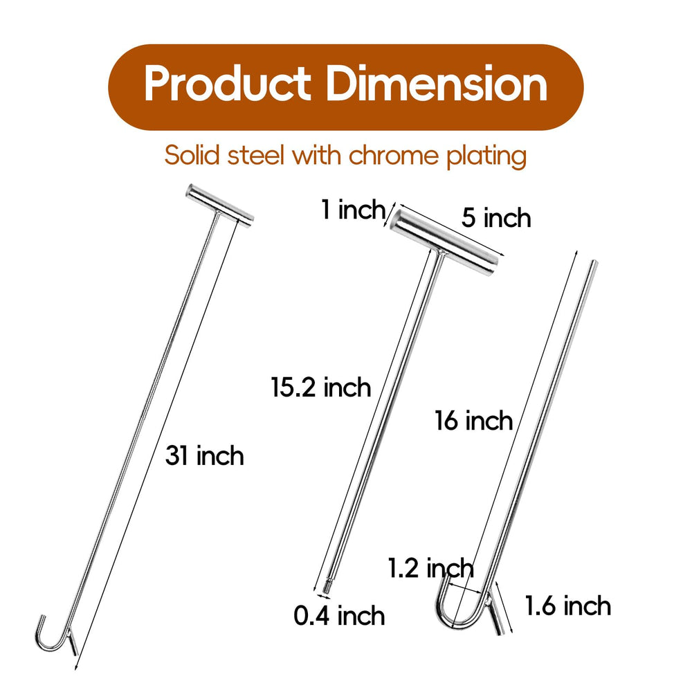 THMMN chrome-plated solid steel construction for durability and rust resistance.