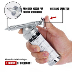 Compact Thorstone grease gun design allows one-handed operation for quick maintenance.
