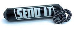 ThrottlePak Send It graphic on the pad, emphasizing bold riding attitude.