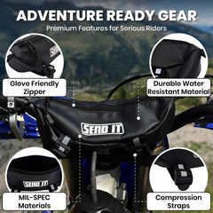 ThrottlePak simple layout bar bag keeps phone and tools easily accessible.
