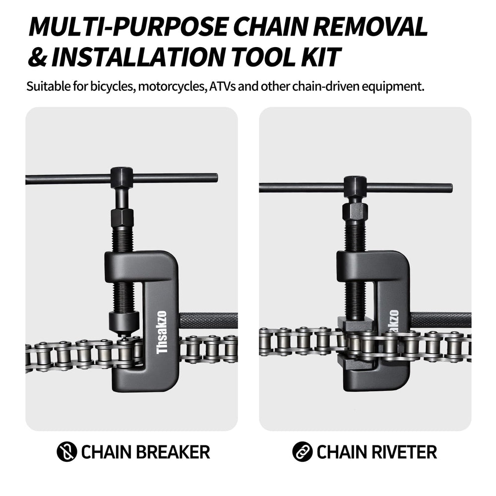 Thsakzo press plates ensure secure riveting and accurate chain alignment.