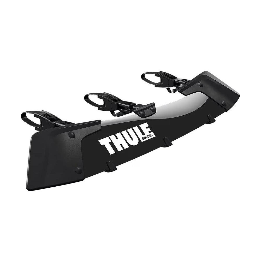 Thule AirScreen XT wind fairing front view reduces wind noise for a quieter ride.