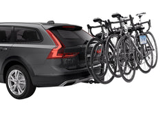 Thule black license plate holder showing integrated light for nighttime visibility