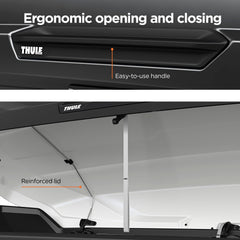 Thule Motion 3 XXL interior light option illuminating cargo space.