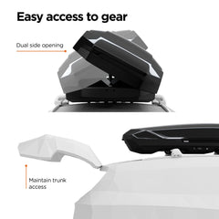 Thule Motion 3 XXL lid and wide handle for easy one-handed access.