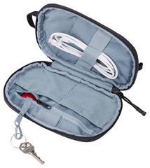 Thule Subterra PowerShuttle in airline seat pocket for quick access