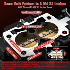 Base pattern 3 3/4 x 2 inches ensures proper fit.