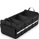 THXEVER trunk organizer with large compartments keeps SUV cargo neatly organized