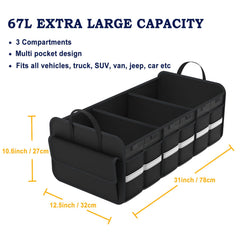 THXEVER trunk organizer waterproof fabric withstands heavy use in daily trips
