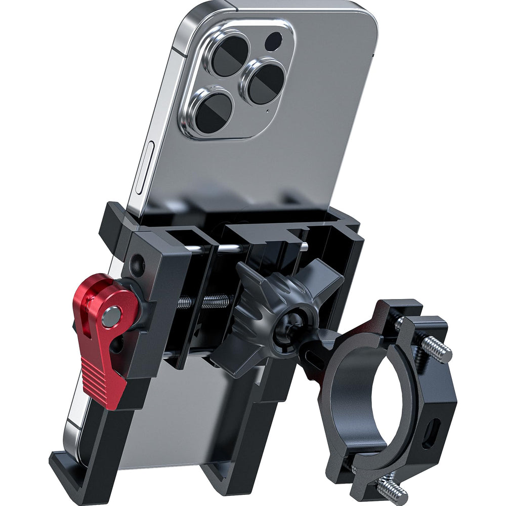 Tiakia bike phone mount assembly with six-claw bracket provides stable grip on handlebars