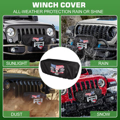 Tiannor winch cover internal lining protects internal parts from water and mud.