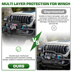 Tiannor winch cover stitching durability highlights long-lasting wear.