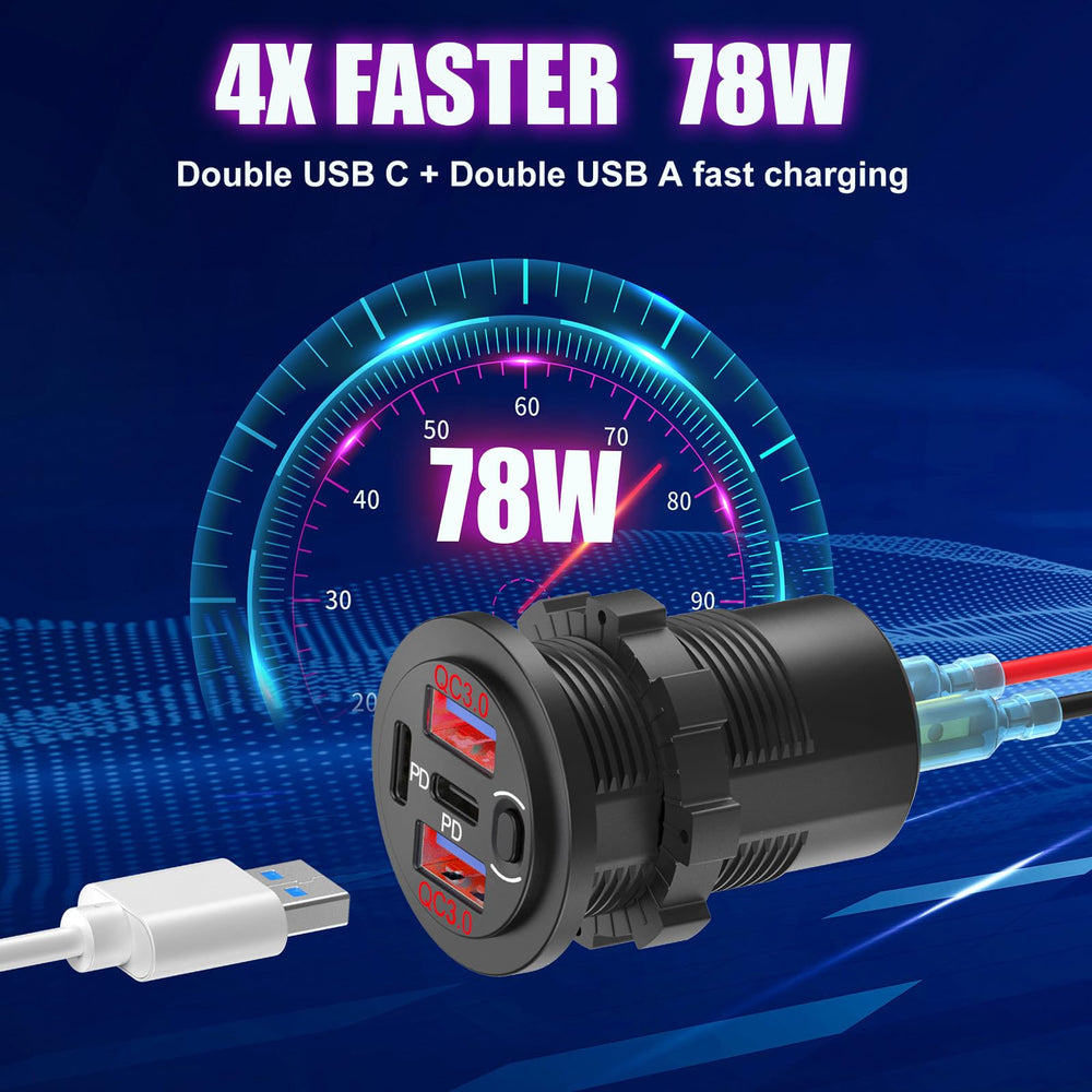 TIANWIDJEW dual PD ports provide fast charging for smartphones and tablets.