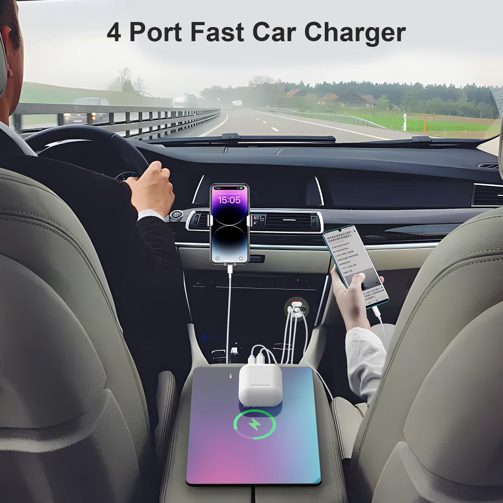 TIANWIDJEW four-port quick charge 3.0 system for multi-device charging on the road.