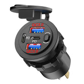 TIANWIDJEW red 12V USB outlet front view for on-the-go charging.