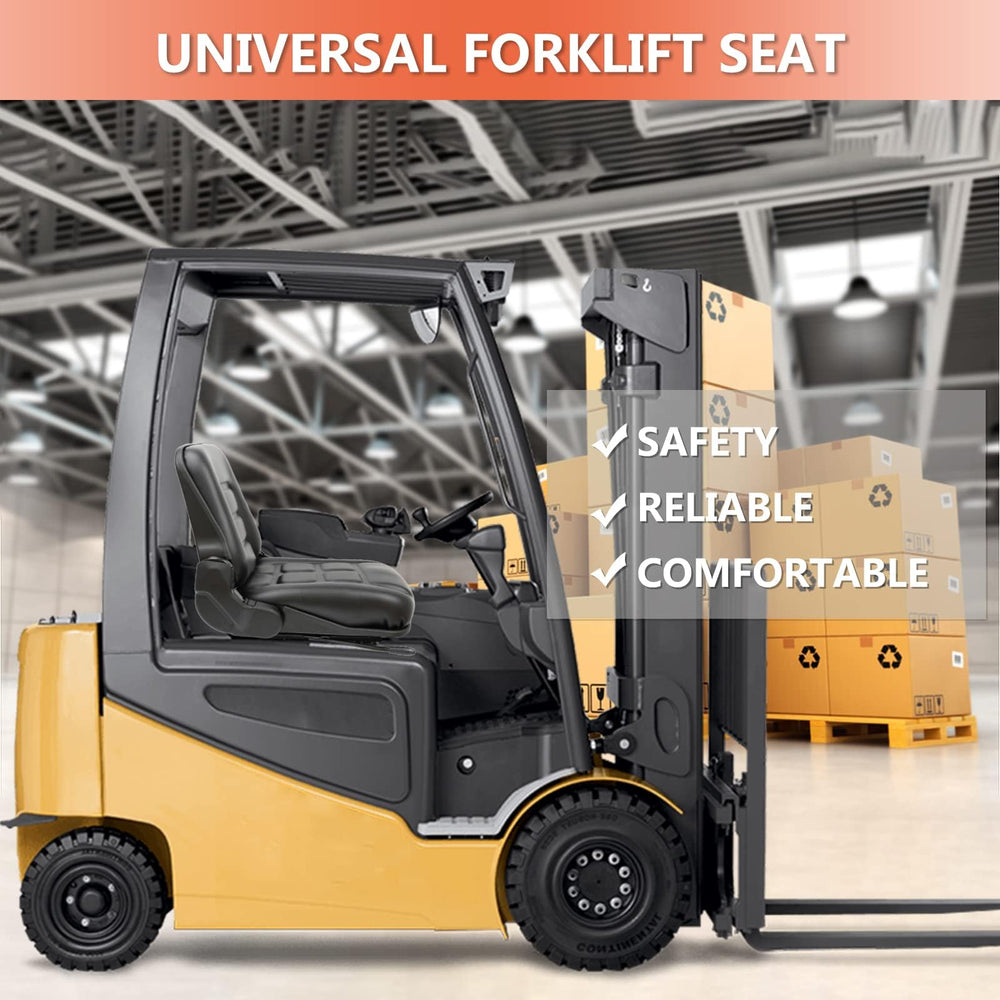 TICSEA universal forklift seat backrest set at 160 degrees for comfort