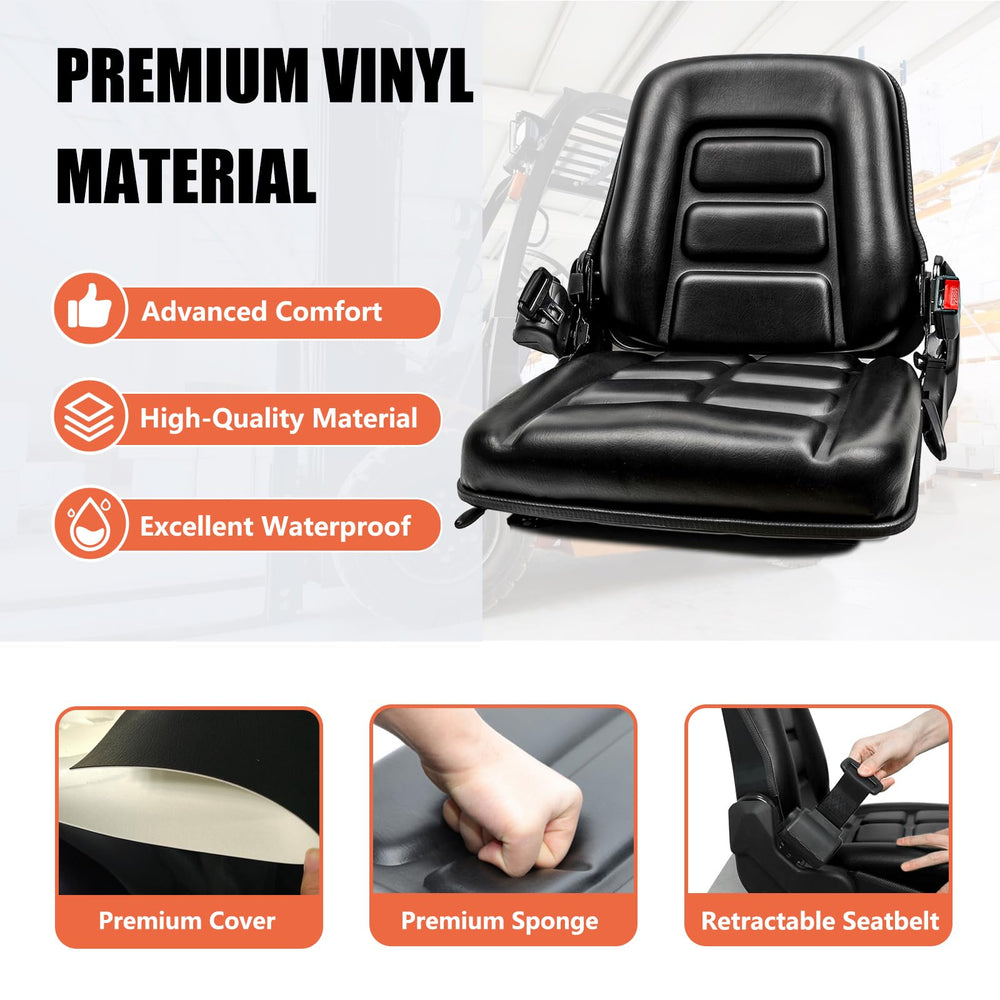 TICSEA Universal Forklift Seat foam and PVC leather for durability