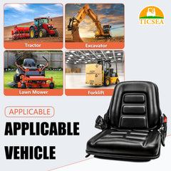 TICSEA Universal Forklift Seat heavy-duty steel frame for longevity