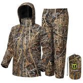TIDEWE rain suit hood adjustment demonstrates a customizable fit for rain hikes.