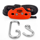 Tie Boss jam cleat close-up demonstrating secure tensioning for heavy loads.