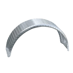 Tie Down aluminum diamond-plate trailer fender for single-axle rigs protects wheels in harsh weather.