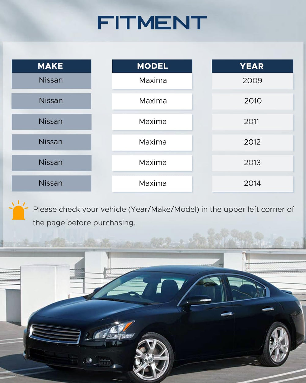 Tiezful Nissan Maxima front lower control arm passenger image highlights precise wheel alignment.