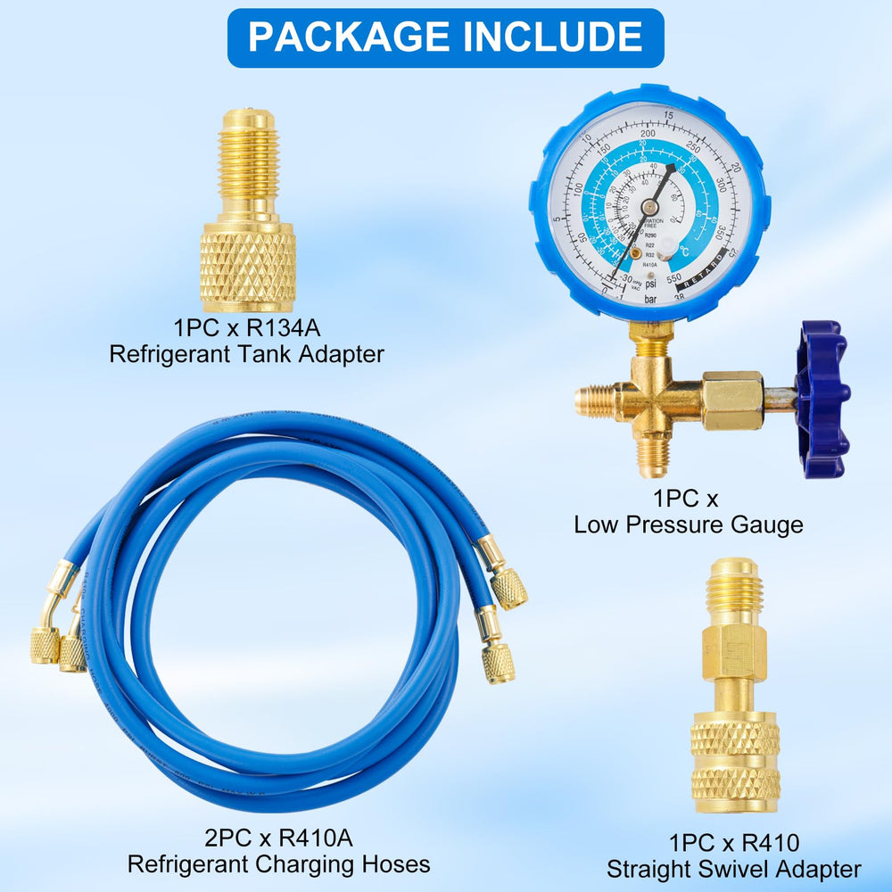 Tigbear included accessories pack with hoses, gauge, and adapters.