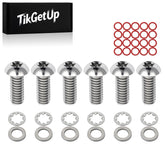 TIKGETUP T27 titanium derby cover bolts installed on a Harley for a secure upgrade