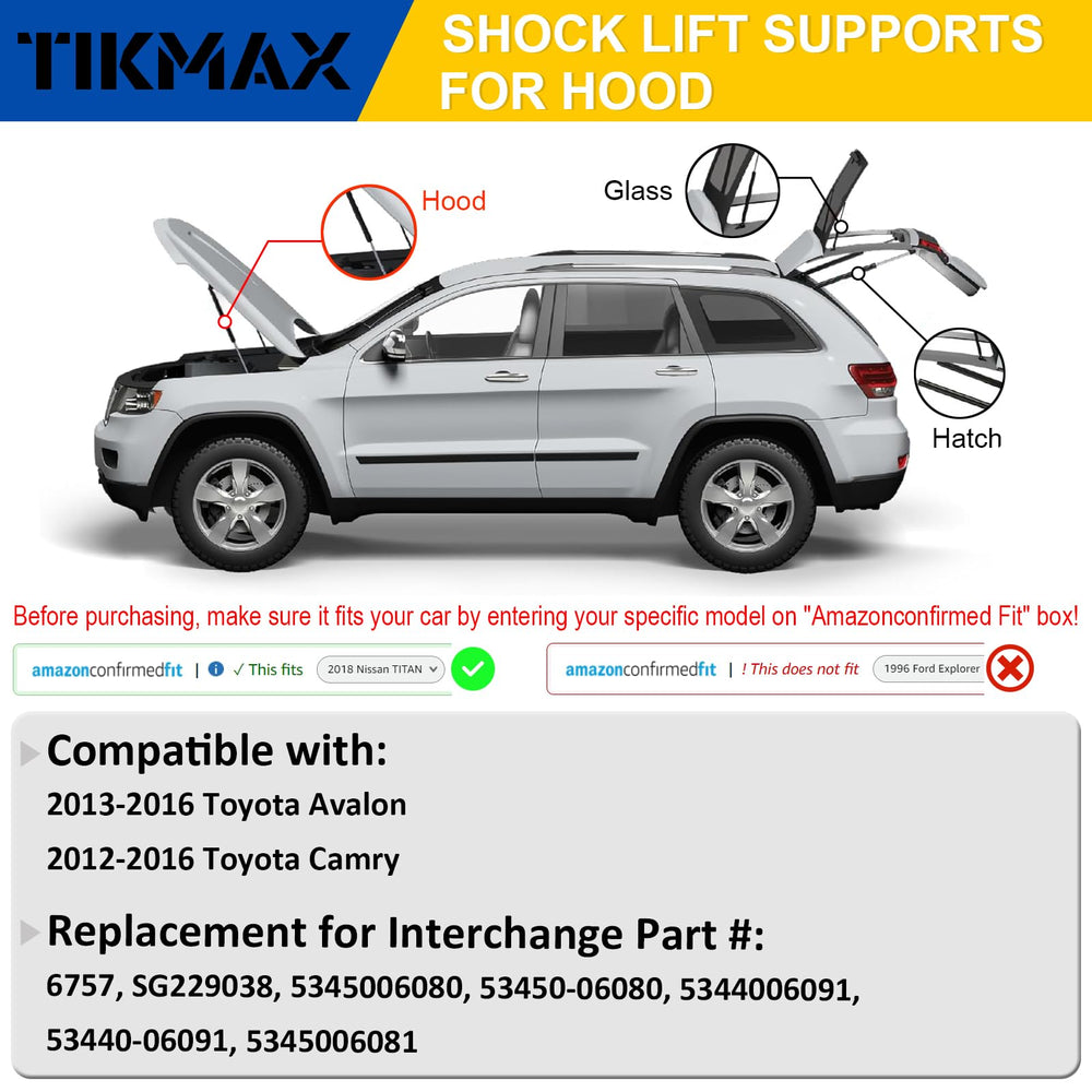 TIKMAX extended length 26.38 inches ensures smooth hood operation with a secure hold.