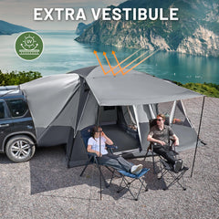 TIMBER RIDGE SUV Tent awning provides quick outdoor shade during breaks.