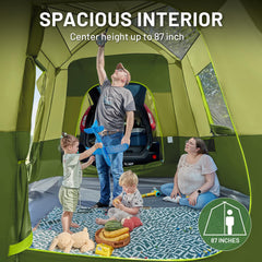 Timber Ridge SUV tent double doors enhance ventilation and easy access.